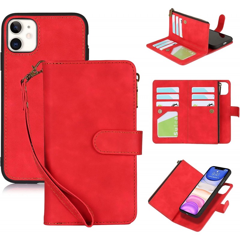 Étui CASECO IPhone 11 Étui porte-feuille Rouge pour iPhone 11 Rouge