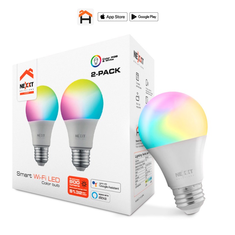 Lumière NEXXT 2 ampoules intelligente Wifi Led couleur QTY2